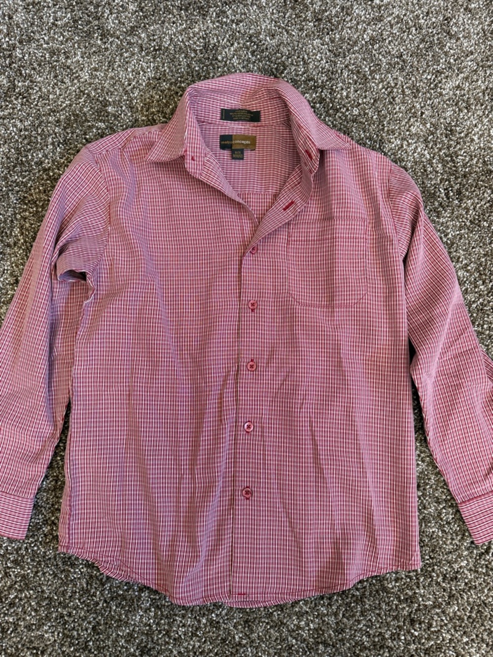 Lauren Ralph Lauren Men's Pink and White Check Dress Shirt